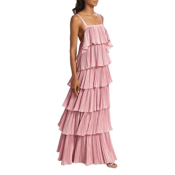 NWT L'Idée Classique Pleated Tiered Gown Pink Size AU10/US6 $489 - Picture 2 of 10